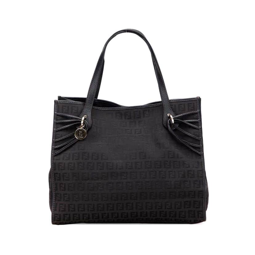 Fendi Zucchino Canvas Tote Black Canvas Good condition - Front View