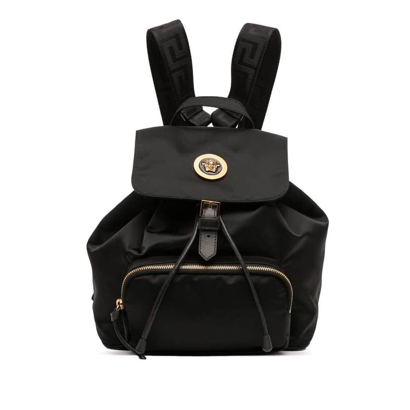 Versace Nylon Medusa Backpack Black Good condition - Front View