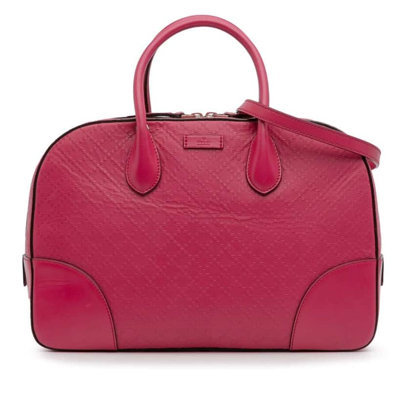 Gucci Diamante Bright Leather Satchel Pink Leather Good condition - Front View