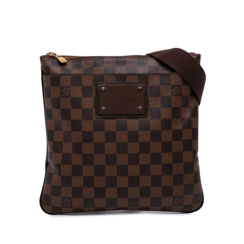 Louis Vuitton Damier Ebene Brooklyn Pochette Brown Canvas Good condition - Front View