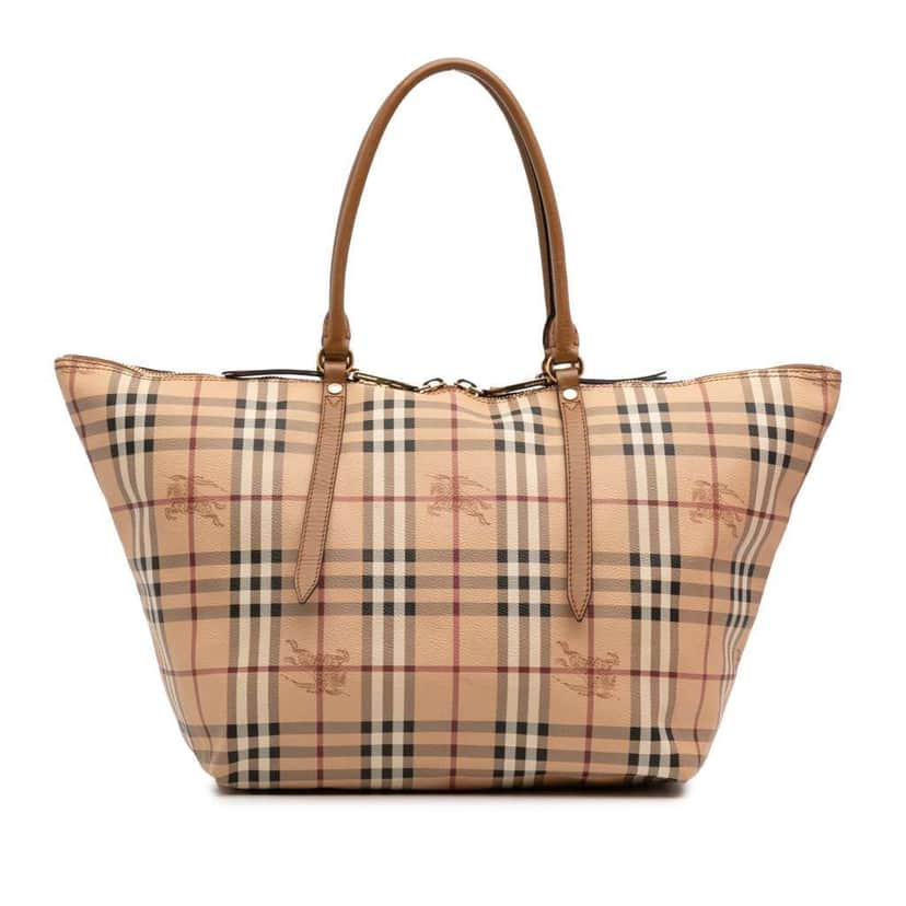 Burberry Medium Haymarket Check Coated Canvas Salisbury Tote Brown Canvas Good condition - Front View