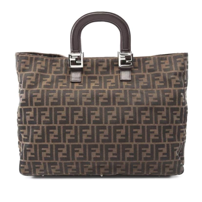 Fendi Large Zucca Canvas Twins Tote Brown Canvas Good condition - Front View