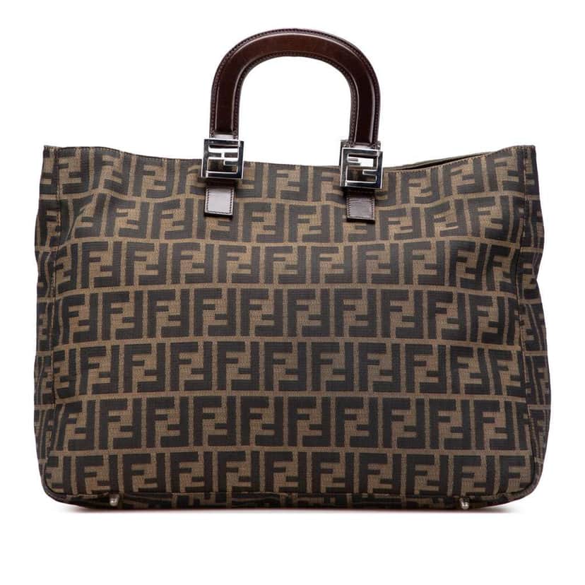 Fendi Large Zucca Canvas Twins Tote Brown Canvas Good condition - Front View