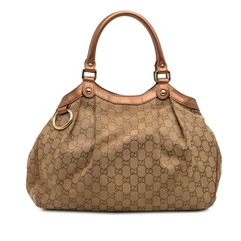Gucci Medium GG Canvas Sukey Tote Brown Canvas Good condition - Front View