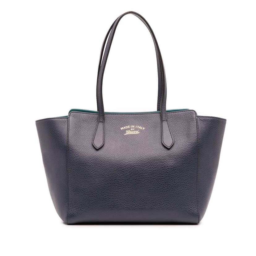 Gucci Medium Leather Swing Tote Blue Leather Good condition - Front View