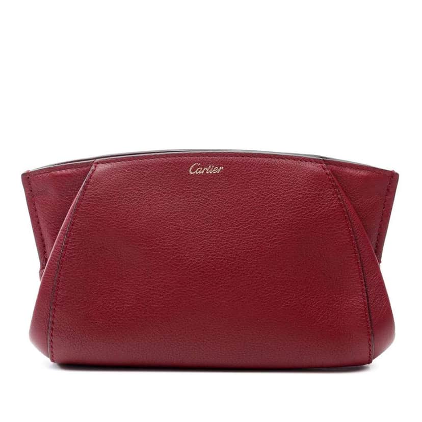 Cartier Leather C De Cartier Clutch Red Leather Good condition - Front View