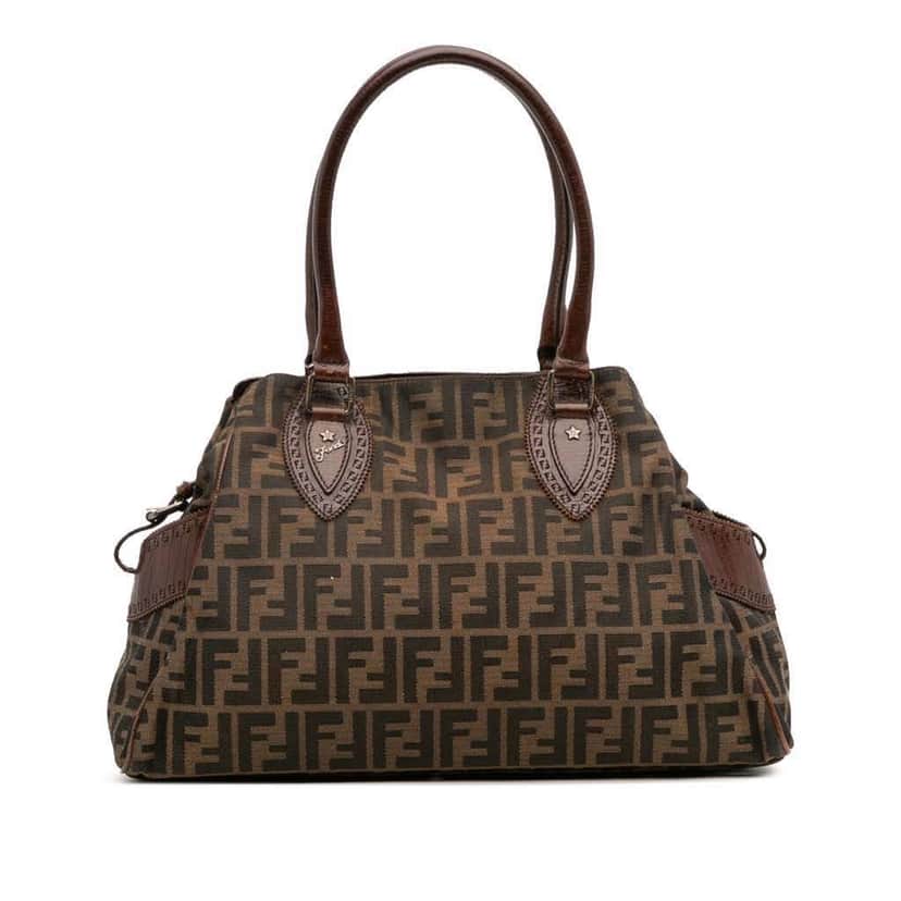 Fendi Zucca Canvas Etniko Handbag Brown Canvas Good condition - Front View