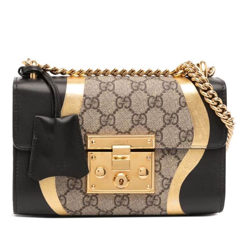 Gucci Small GG Supreme Osiride Padlock Crossbody Brown Canvas Good condition - Front View