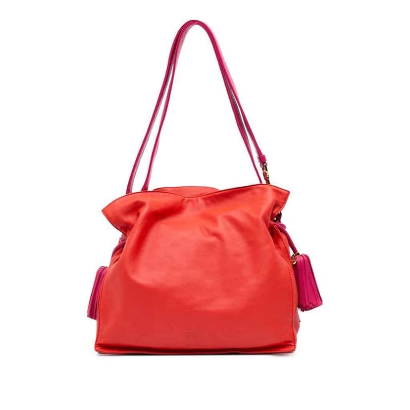Loewe Nappa Flamenco Tassel 30 Orange Leather Good condition - Front View