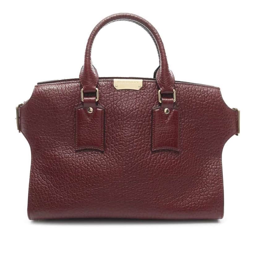 Burberry Medium Grained Leather Clifton Satchel Red Leather Good condition - Front View