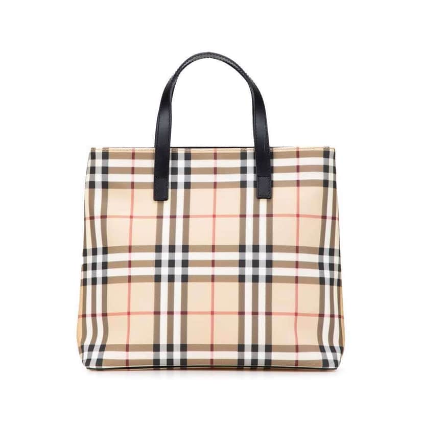 Burberry House Check Canvas Tote Brown Canvas Good condition - Front View