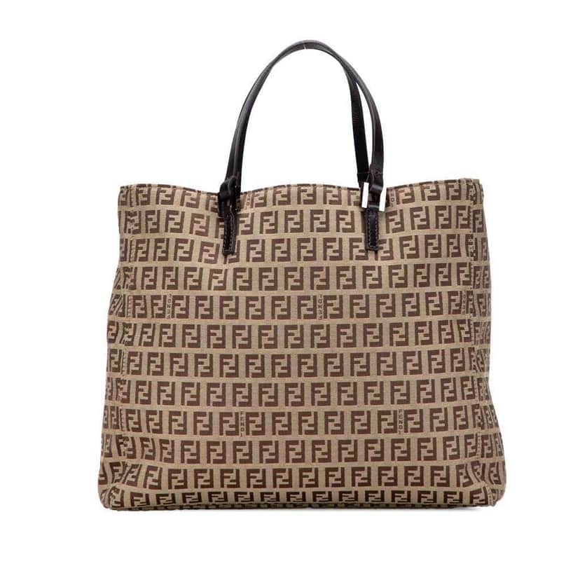 Fendi Zucchino Canvas Tote Brown Canvas Good condition - Front View