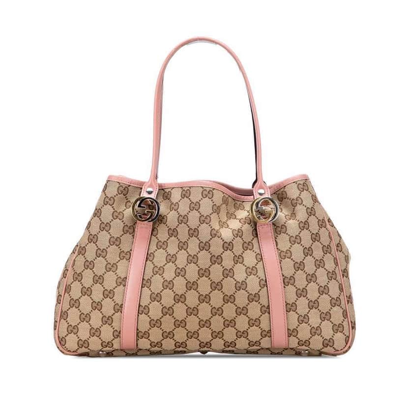 Gucci GG Canvas Twins Tote Brown Canvas Good condition - Front View