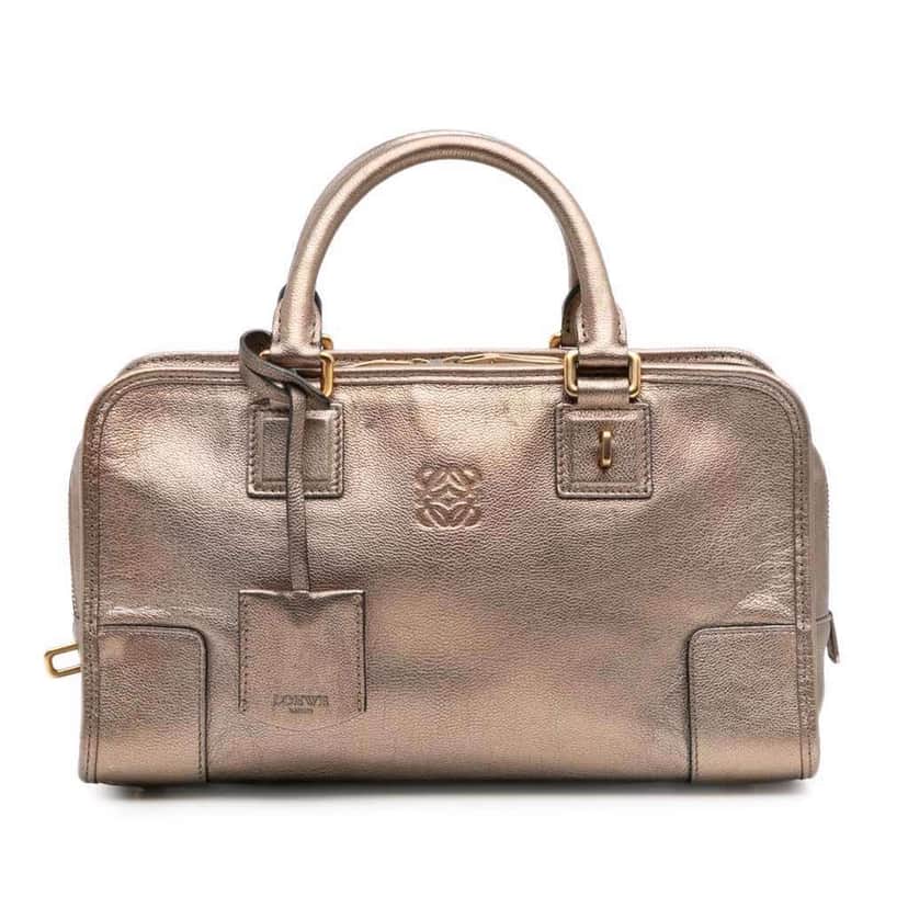 Loewe Metallic Goatskin Amazona 28 Gold Leather Good condition - Front View