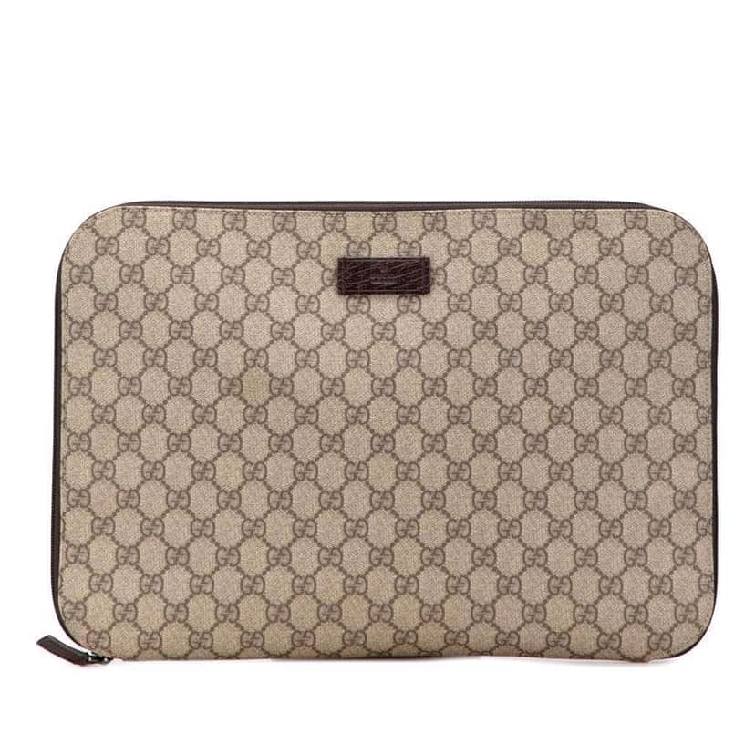 Gucci GG Supreme Portfolio Brown Canvas Good condition - Front View