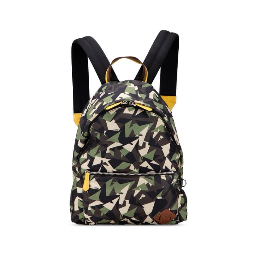 Fendi Camouflage Print Nylon Bugs Backpack Black Good condition - Front View