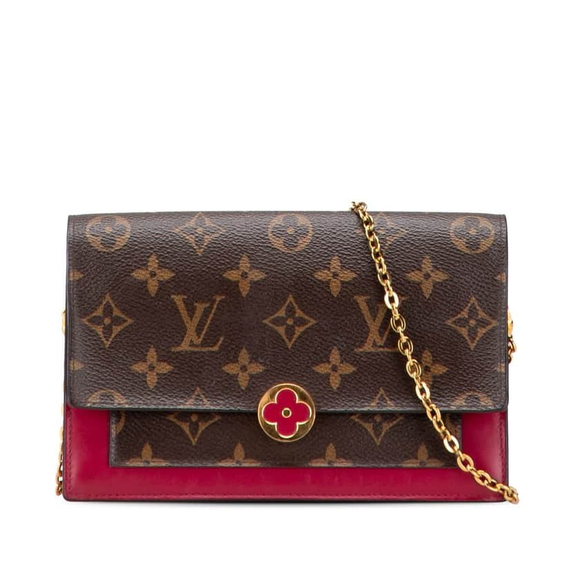 Louis Vuitton Monogram Flore Wallet On Chain Brown Canvas Good condition - Front View