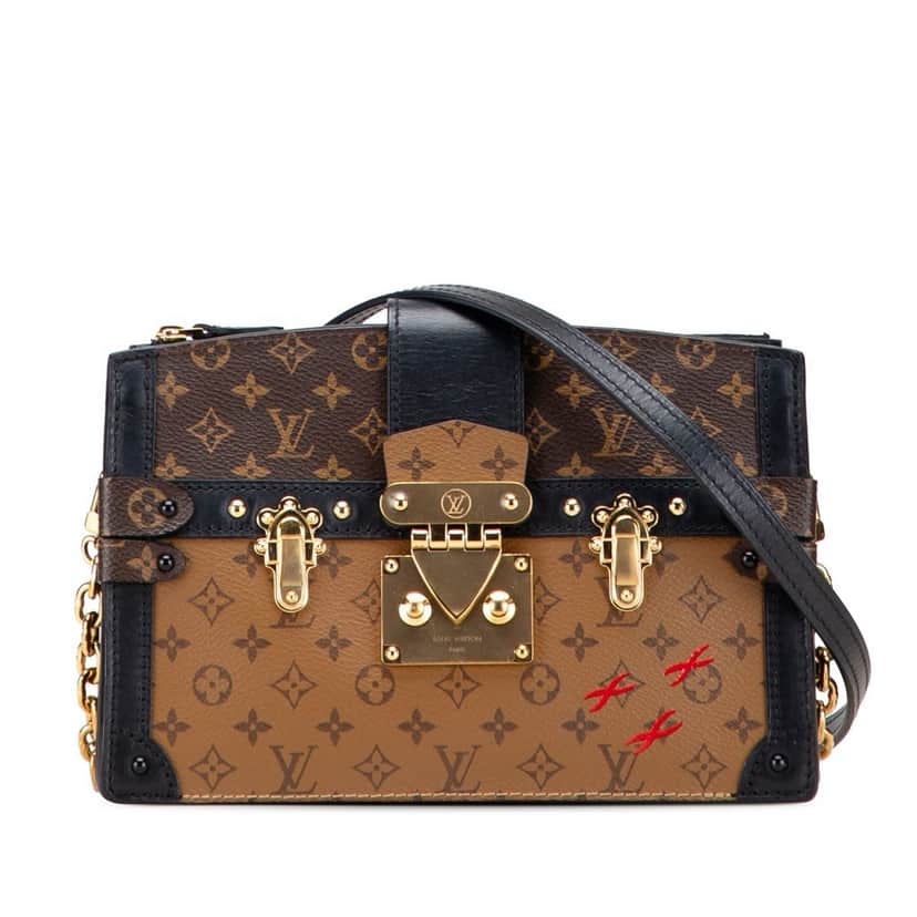 Louis Vuitton Monogram Reverse Trunk Clutch Brown Good condition - Front View