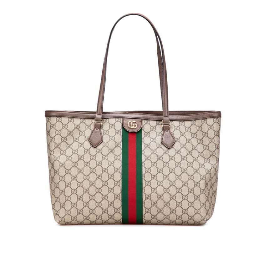 Gucci Medium GG Supreme Ophidia Tote Brown Canvas Good condition - Front View