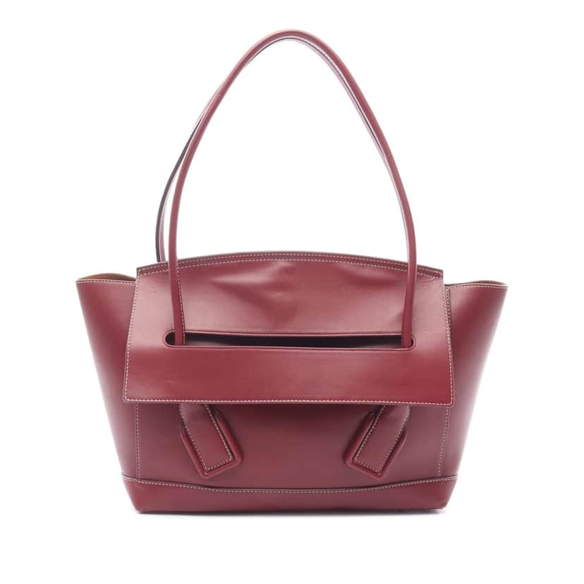Bottega Veneta Medium French Calfskin The Arco Tote Red Leather Good condition - Front View