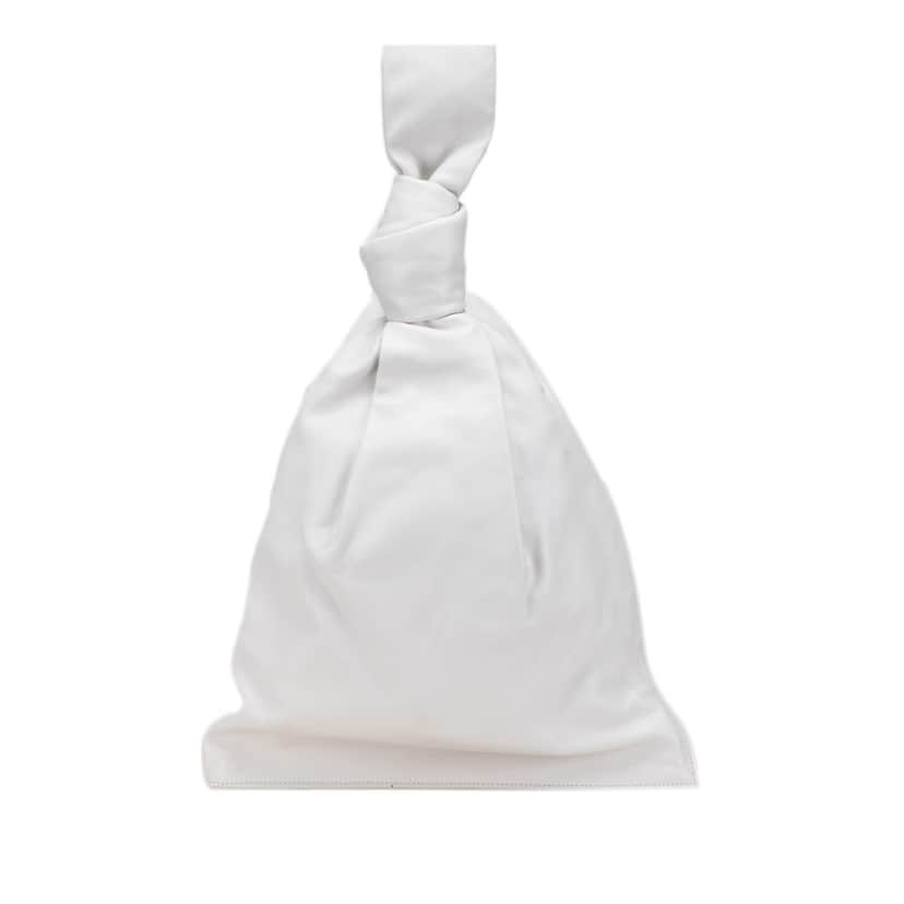 Bottega Veneta Nappa BV Twist Handbag White Leather Good condition - Front View