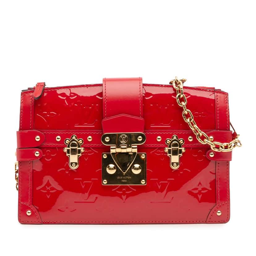 Louis Vuitton Monogram Vernis Trunk Clutch Red Leather Good condition - Front View