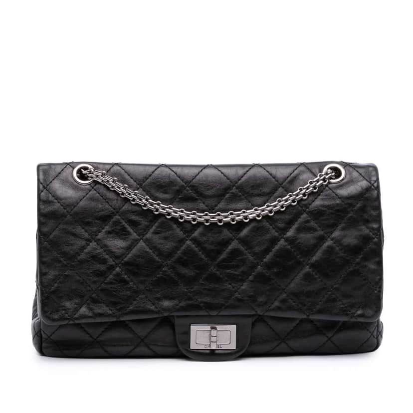 Chanel Reissue 2.55 Aged Calfskin Double Flap 227 Black Leather Good condition - Front View