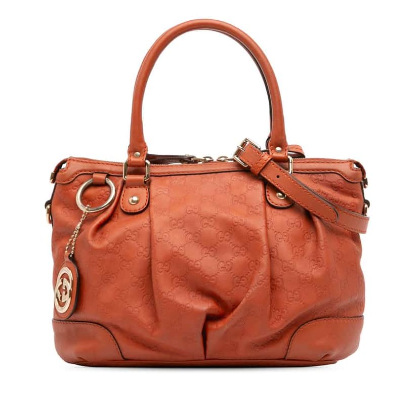 Gucci Guccissima Sukey Satchel Orange Leather Good condition - Front View