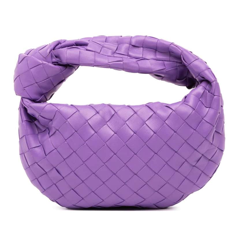 Bottega Veneta Mini Nappa Intrecciato Jodie Purple Leather Good condition - Front View