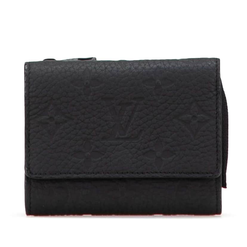 Louis Vuitton Monogram Taurillon Slender Pilot Wallet Black Leather Good condition - Front View