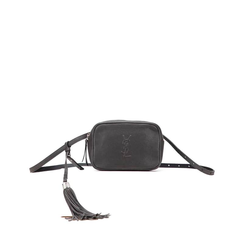 Saint Laurent Lambskin Monogram Lou Belt Bag Grey Leather Good condition - Front View