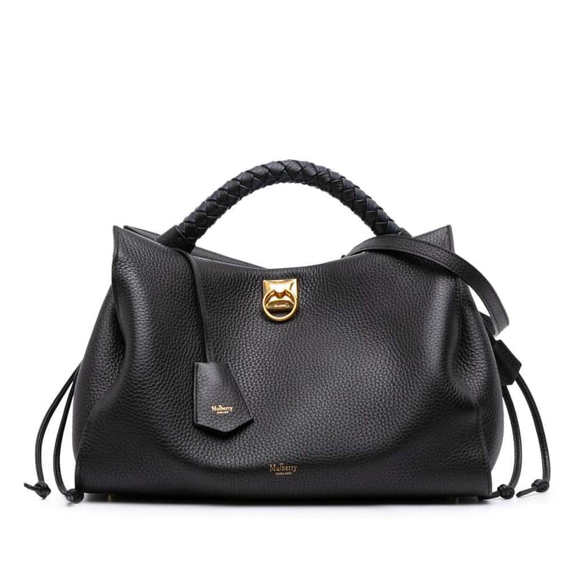 Mulberry Heavy Grain Calfskin Iris Satchel Black Leather Good condition - Front View