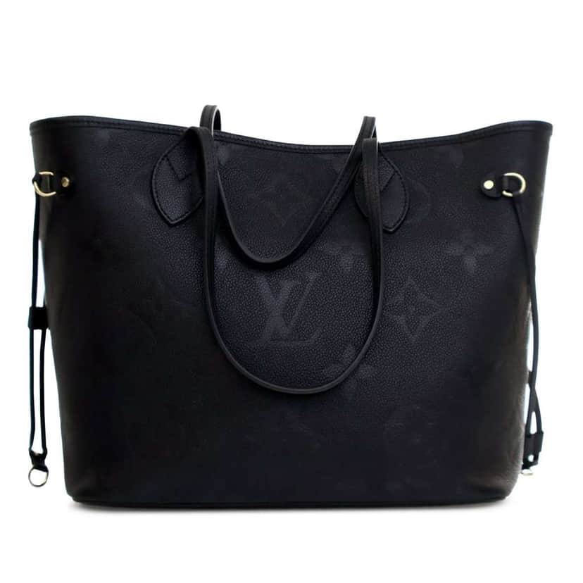 Louis Vuitton Monogram Giant Empreinte Neverfull MM Black Leather Good condition - Front View