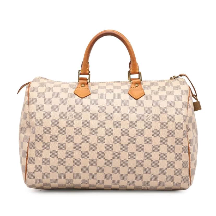 Louis Vuitton Damier Azur Speedy 35 White Canvas Good condition - Front View