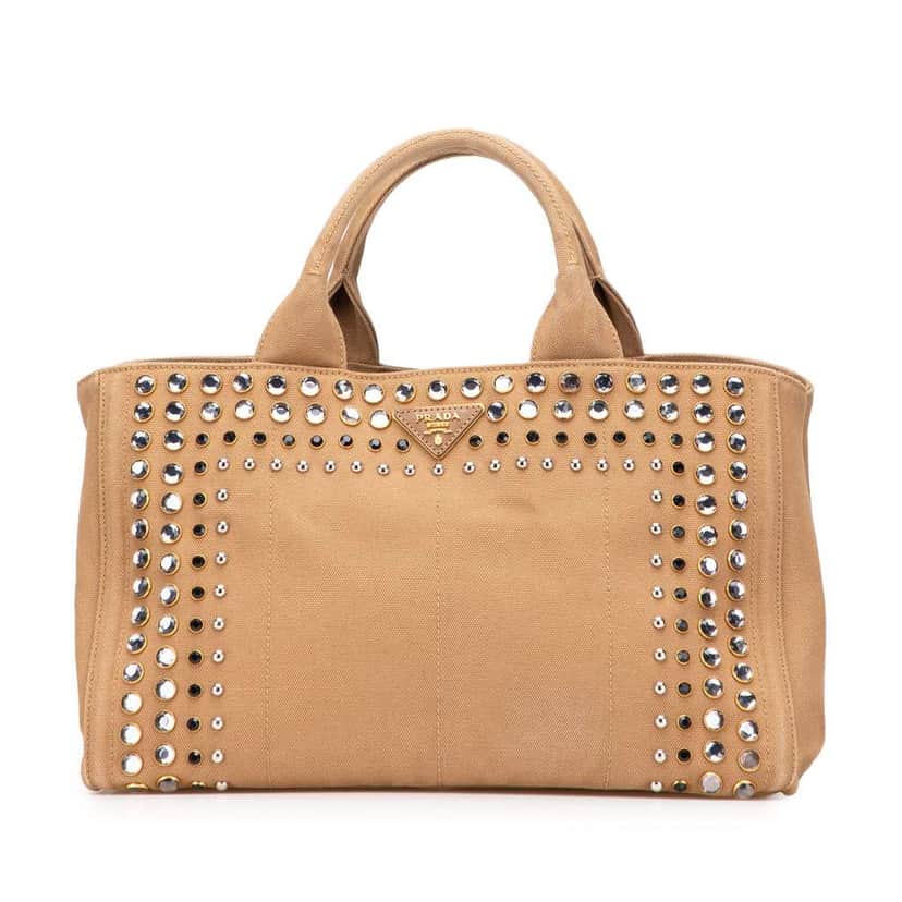 Prada Canvas Canapa Bijoux Satchel Brown Canvas Good condition - Front View