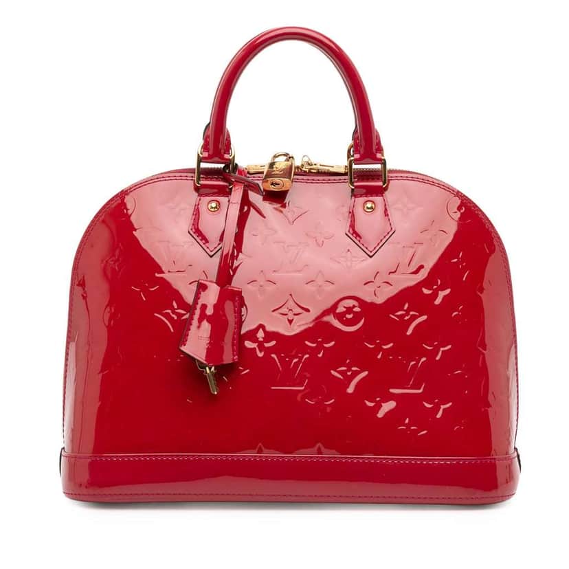 Louis Vuitton Monogram Vernis Alma PM Red Leather Good condition - Front View