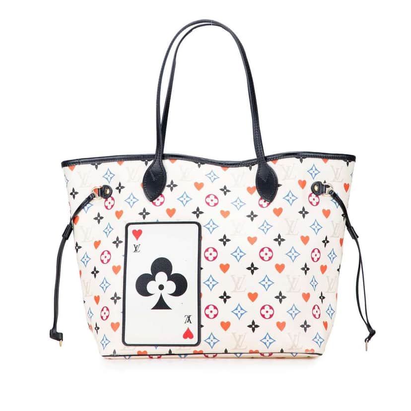 Louis Vuitton Monogram Game On Neverfull MM White Very good condition - Front View