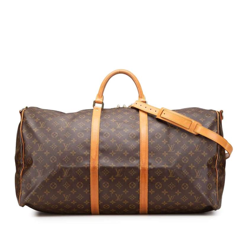 Louis Vuitton Monogram Keepall Bandouliere 60 Brown Canvas Good condition - Front View