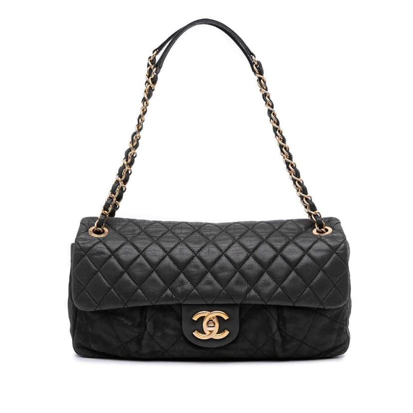 Chanel Quilted Calfskin Chic Quilt Flap Black Leather Good condition - Front View