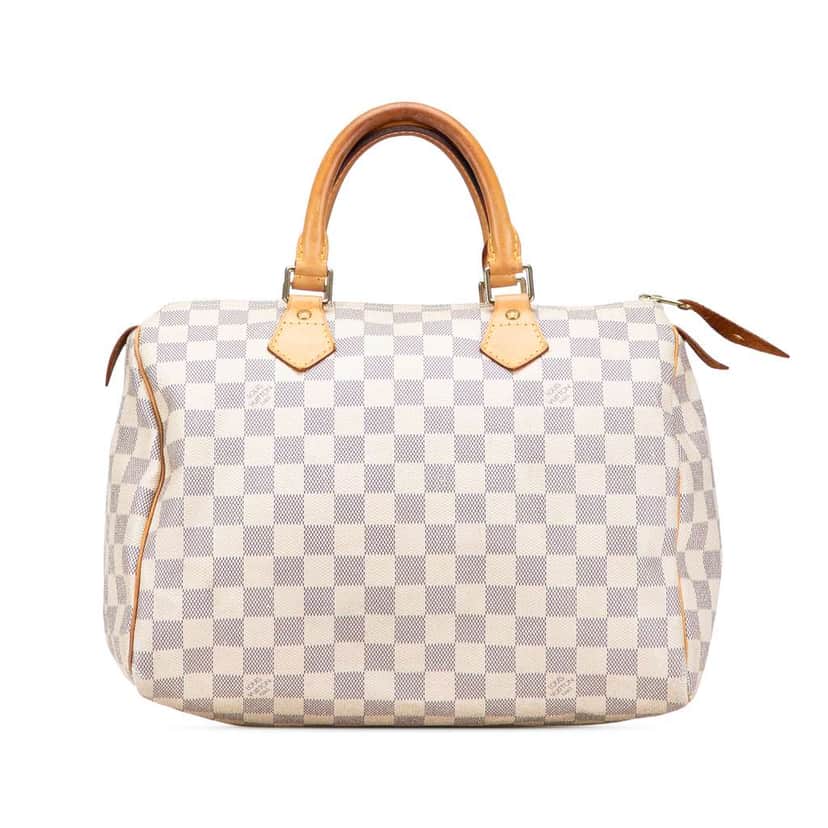 Louis Vuitton Damier Azur Speedy 30 White Canvas Good condition - Front View