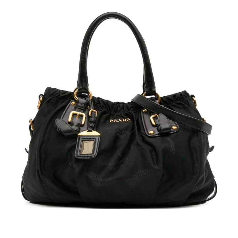 Prada Tessuto Canapa Logo Satchel Black Good condition - Front View