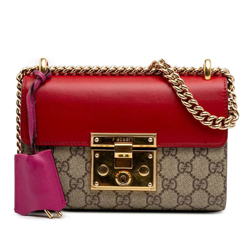 Gucci Small GG Supreme Padlock Crossbody Brown Canvas Good condition - Front View