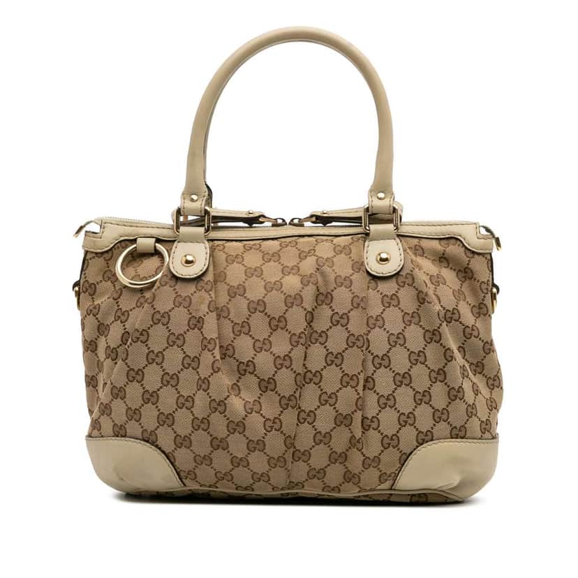 Gucci GG Canvas Sukey Satchel Brown Canvas Good condition - Front View