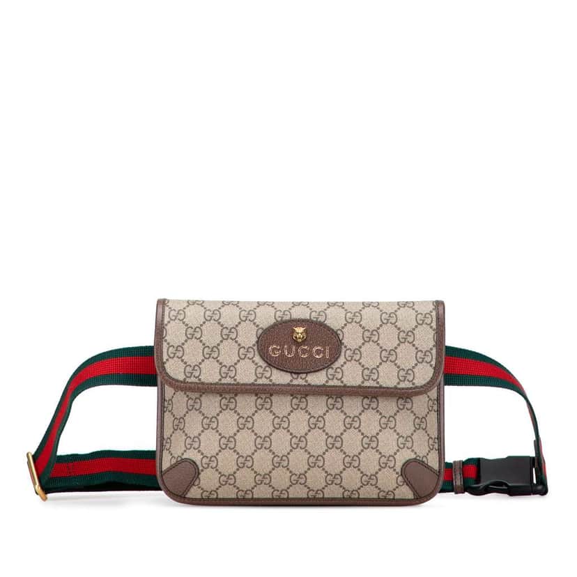 Gucci GG Supreme Web Neo Vintage Belt Bag Brown Canvas Good condition - Front View