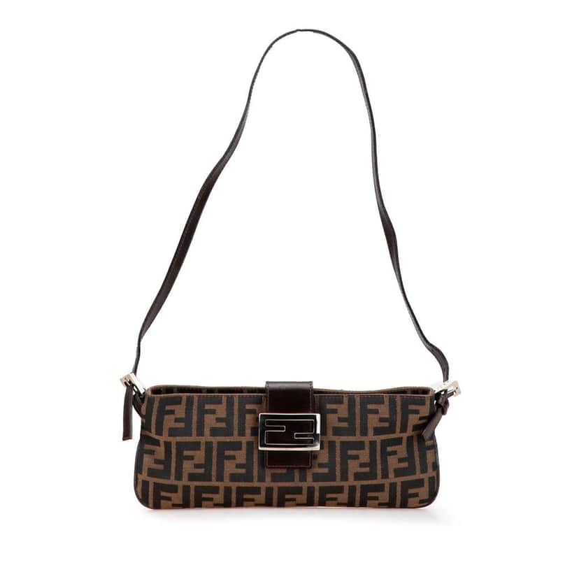 Fendi Zucca Canvas Shoulder Bag Brown Canvas Fair condition - Front View