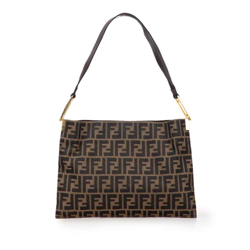 Fendi Zucca Canvas Shoulder Bag Brown Canvas Good condition - Front View
