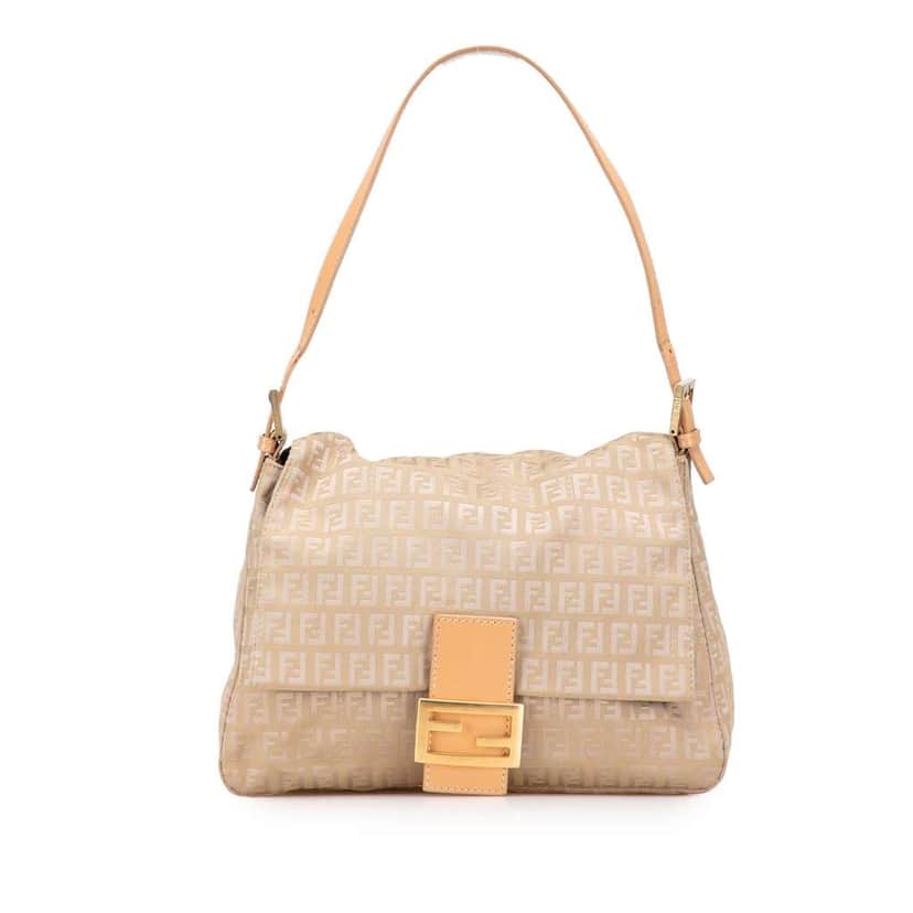 Fendi Zucchino Canvas Mamma Forever Brown Canvas Good condition - Front View