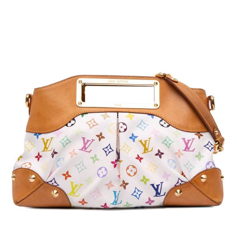 Louis Vuitton Monogram Multicolore Judy MM White Canvas Good condition - Front View