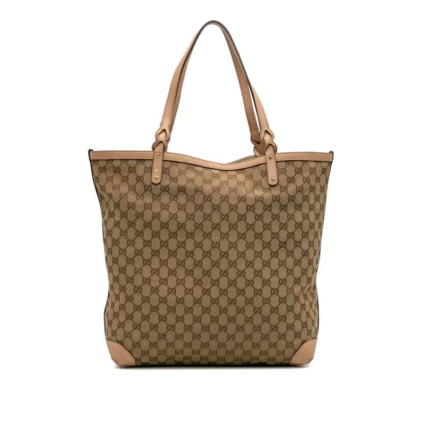 Gucci GG Canvas Craft Tote Brown Canvas Good condition - Front View