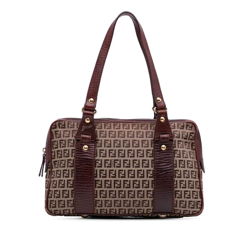 Fendi Zucchino Canvas Handbag Brown Canvas Good condition - Front View